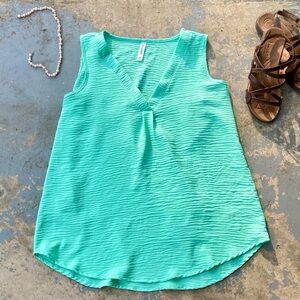 Sea foam Green Zenana V-Neck Blouse